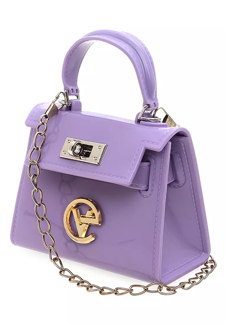 Tas Mini Tali Rantai Slingbags Jelly Design Elegant Wanita - Purple