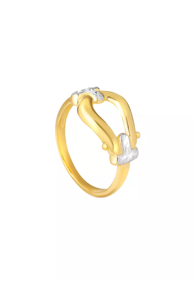 TOMEI Dual-Tone Knot Ring, Yellow Gold 916