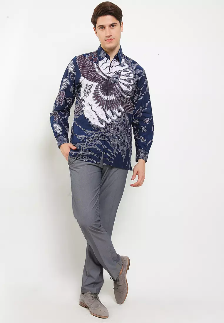 Merpati Kemeja Batik Premium Pria Casual Modern Lengan Panjang