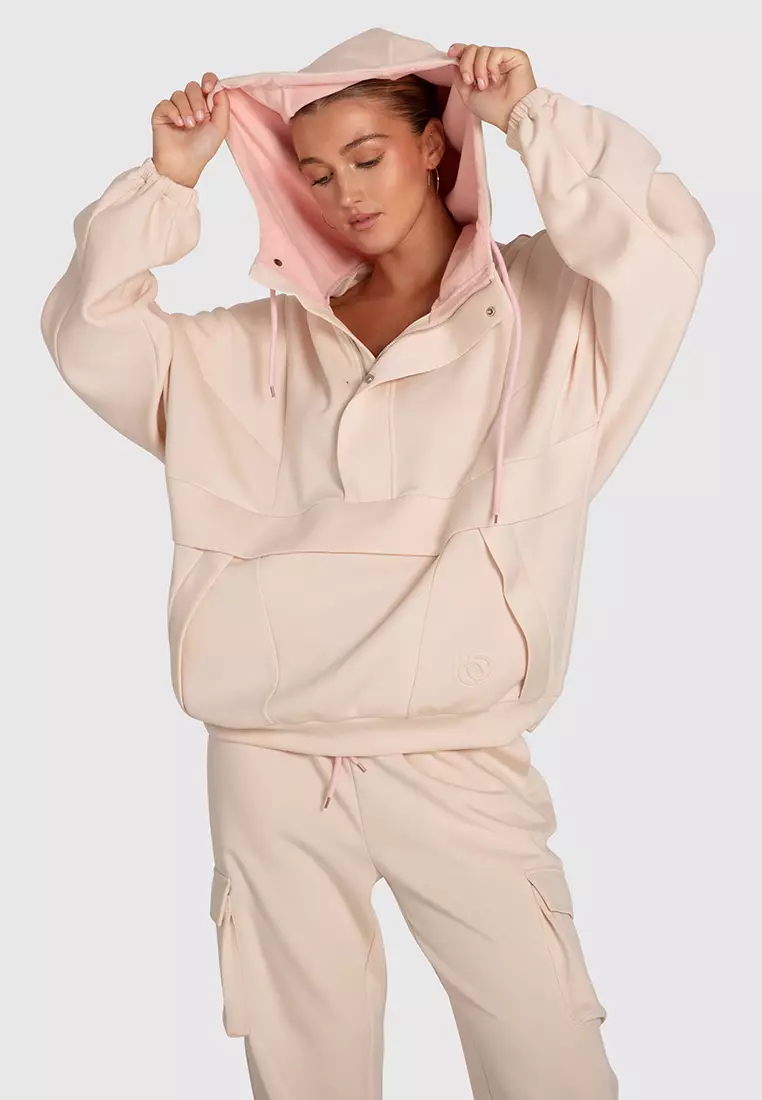 Belle & Bloom Best Of Me Panelled Hoodie in Cream