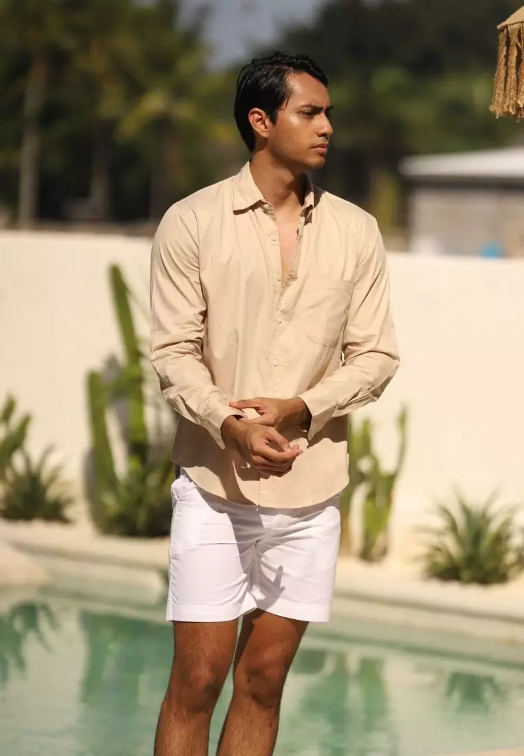 Palma Celana Pendek Pria Katun Organik Putih | Organic Cotton Short Pants Men White