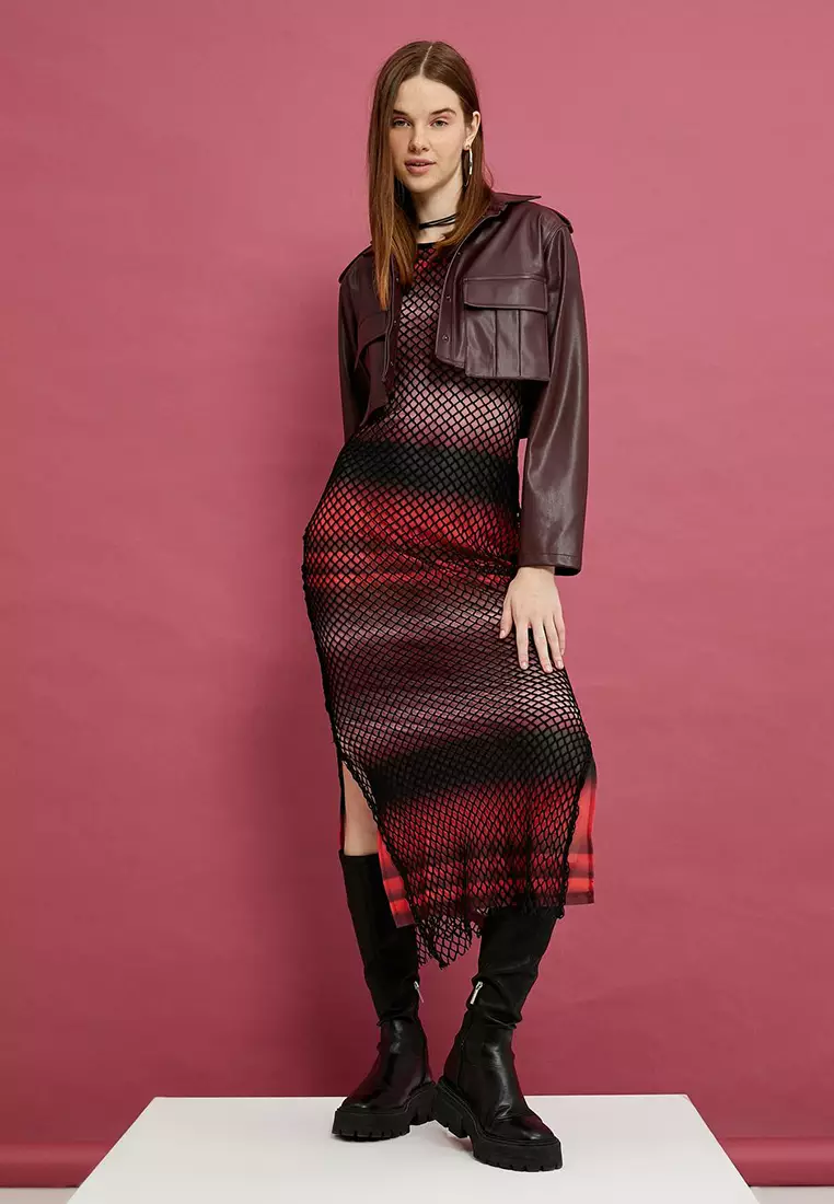 Ombre Mesh Overlay Dress