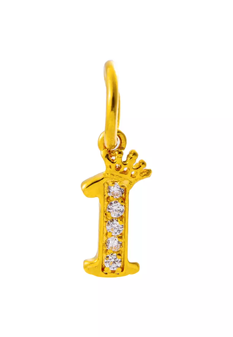 Gold number outlet pendant
