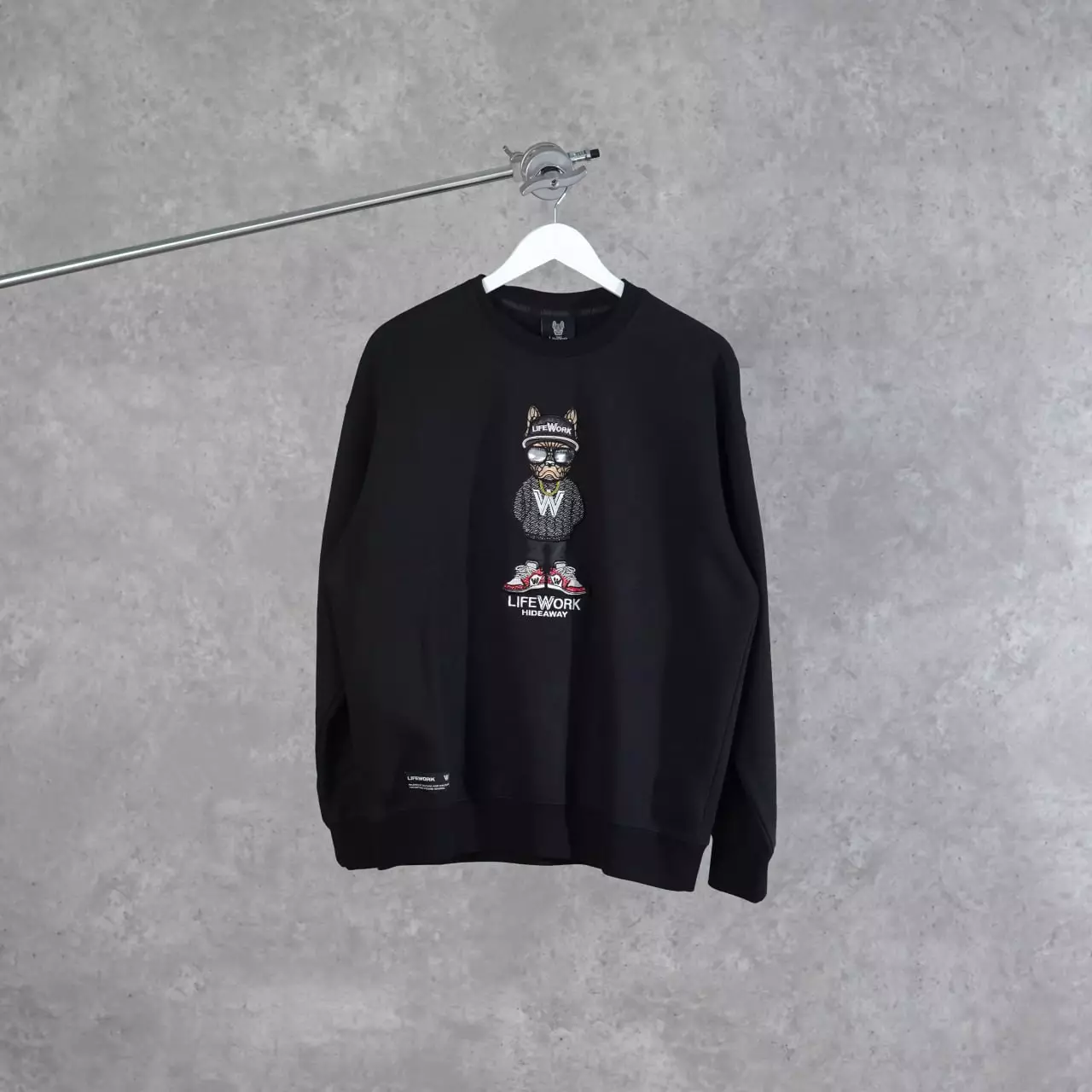 Sweater LIFE WORK HYPE RADOG PATTERN BLACK SWEATSHIRT 100% ORIGINAL