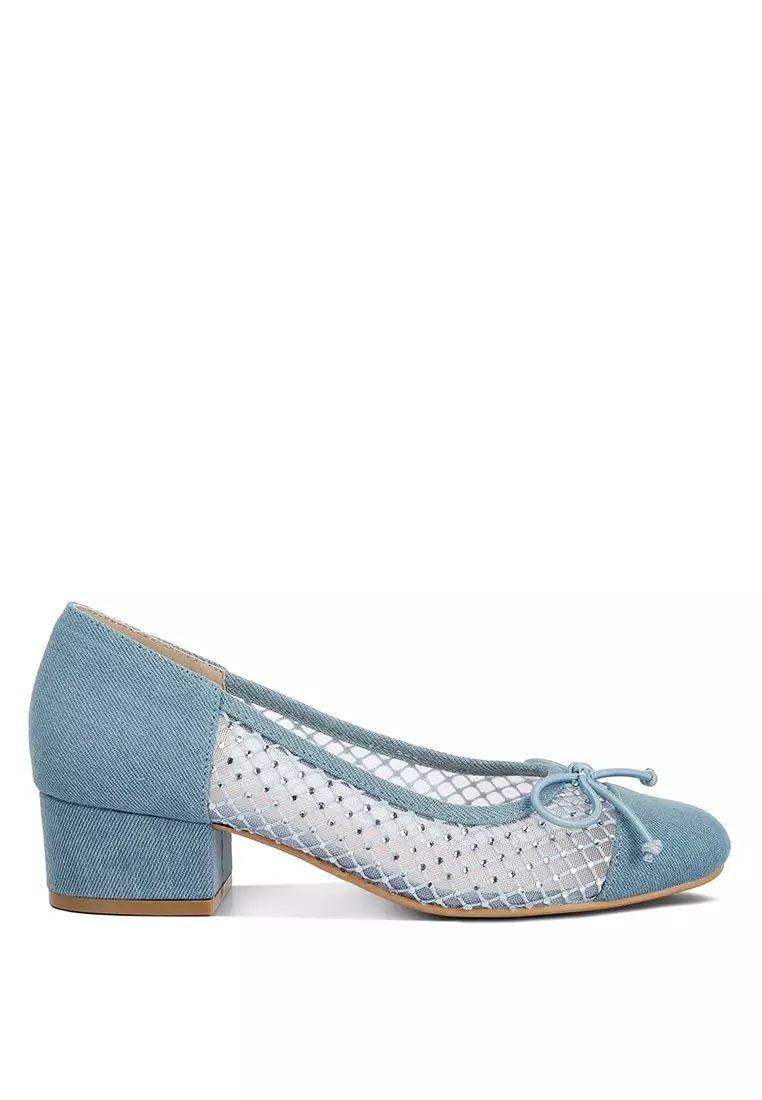 Discount on London Rag  shoes - SKU: Rhinestone Detail Ballerinas In Denim