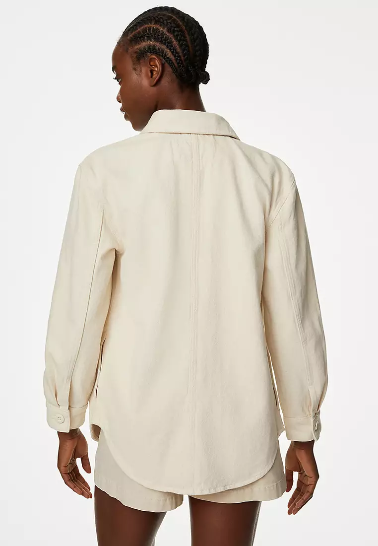 Pure Cotton Denim Shacket