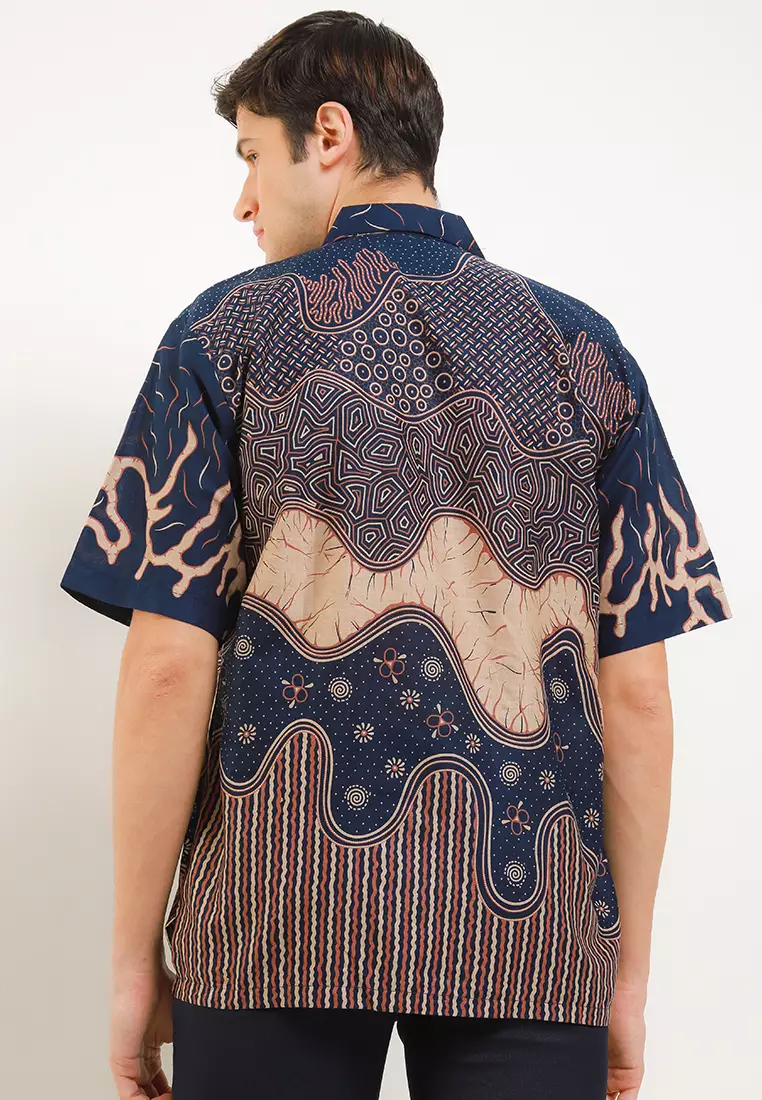 Achilles Kemeja Batik Premium Pria Casual Modern Lengan Pendek