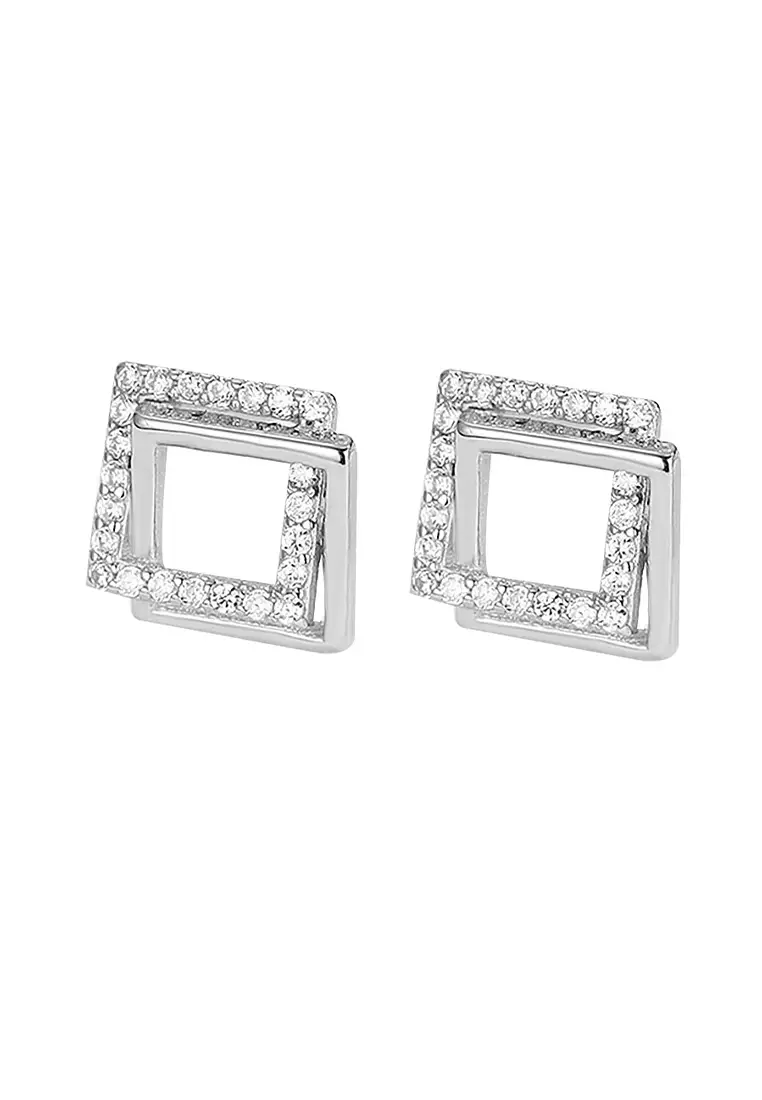 LYCKA LDR3223 Elegant Squares Stud Earrings 2023 | Buy LYCKA