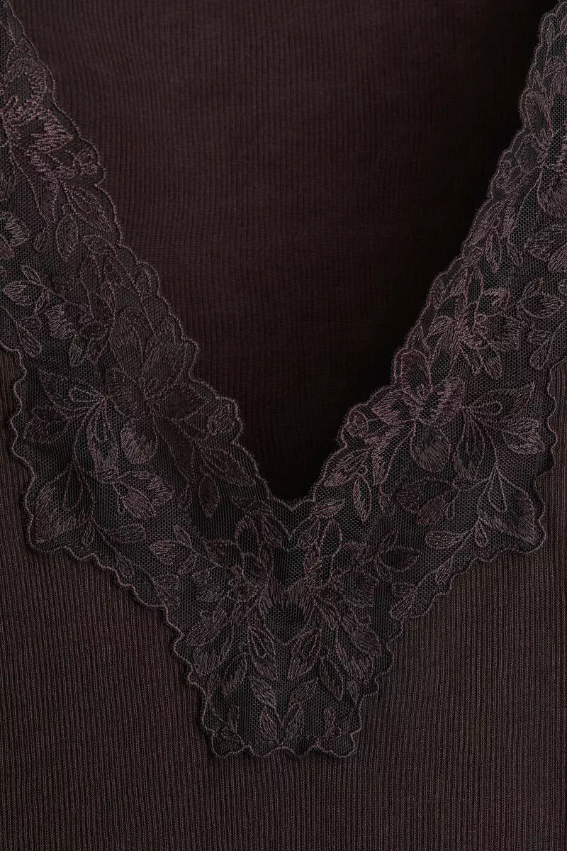 Lace-trimmed top
