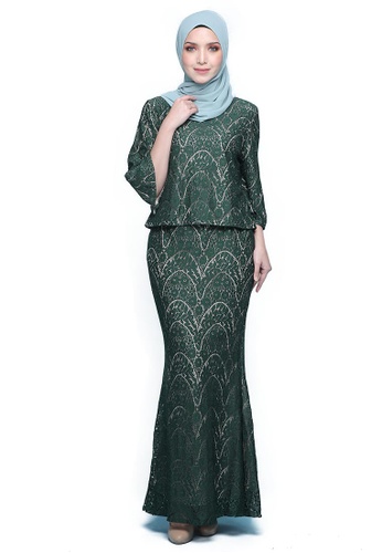 Kurung Iris from Seri Maharani in green_1