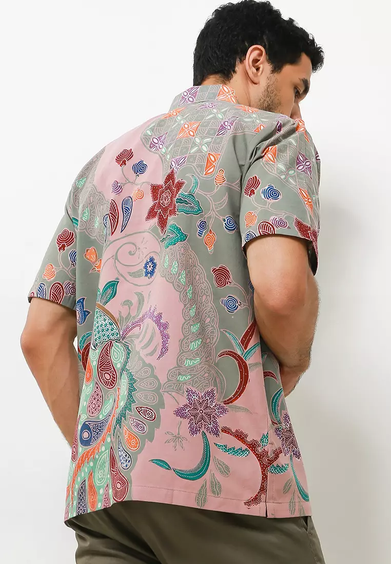 Numatya Kemeja Batik Tulis Premium Pria Casual Modern Lengan Pendek