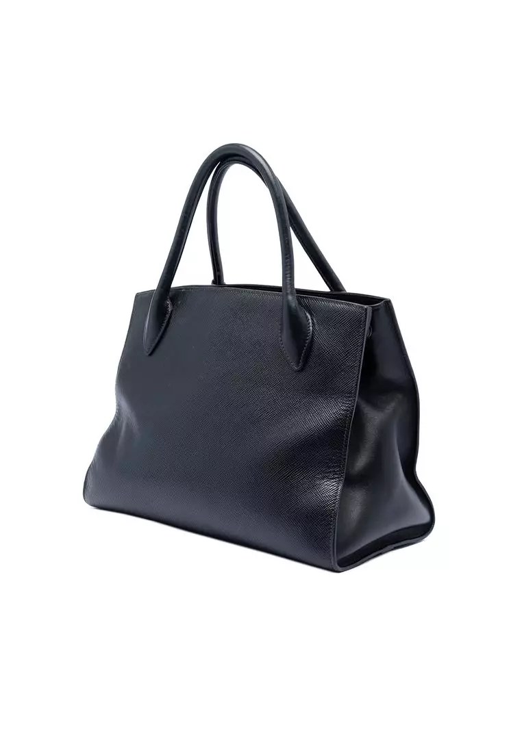 Pre-Loved Prada Saffiano Cuir Monochrome Satchel