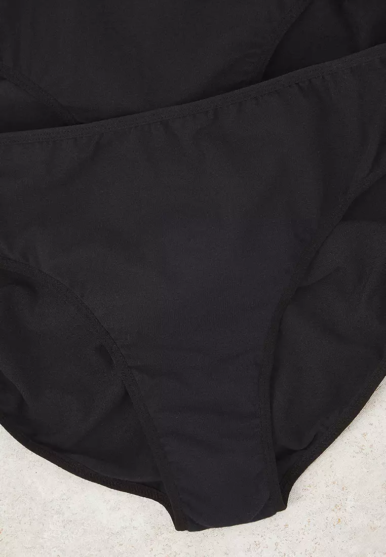 Black 3-Pack Cotton Plus Size Panties