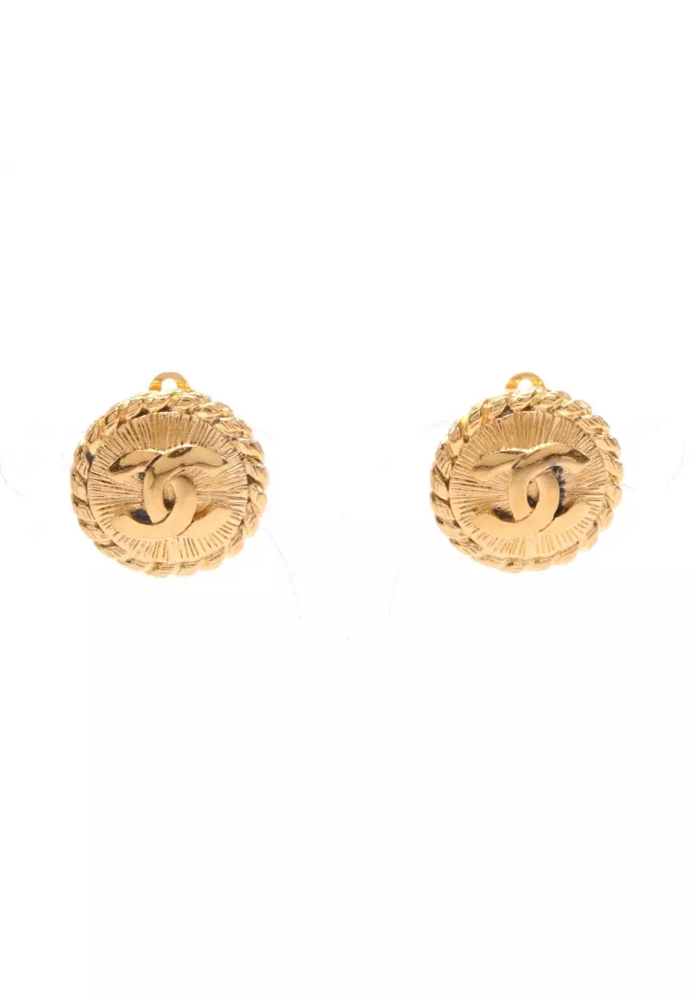 Buy Chanel Pre-loved CHANEL coco mark earrings GP gold vintage