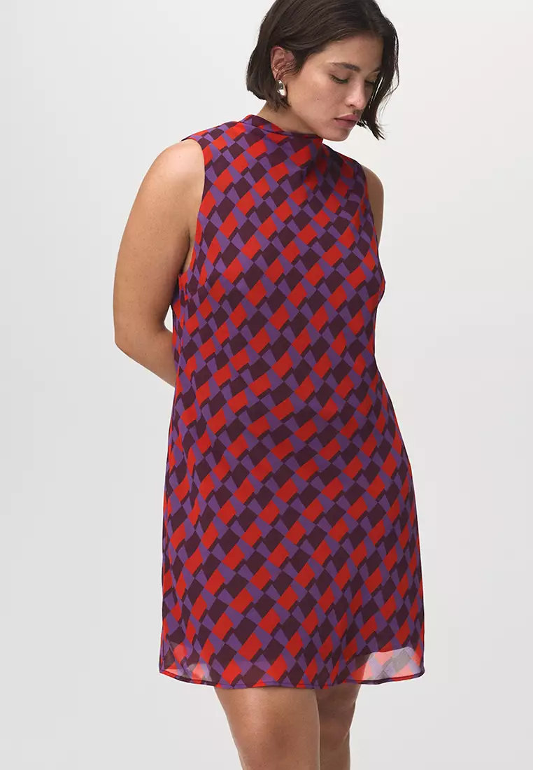 Printed Dress With Bow Detail