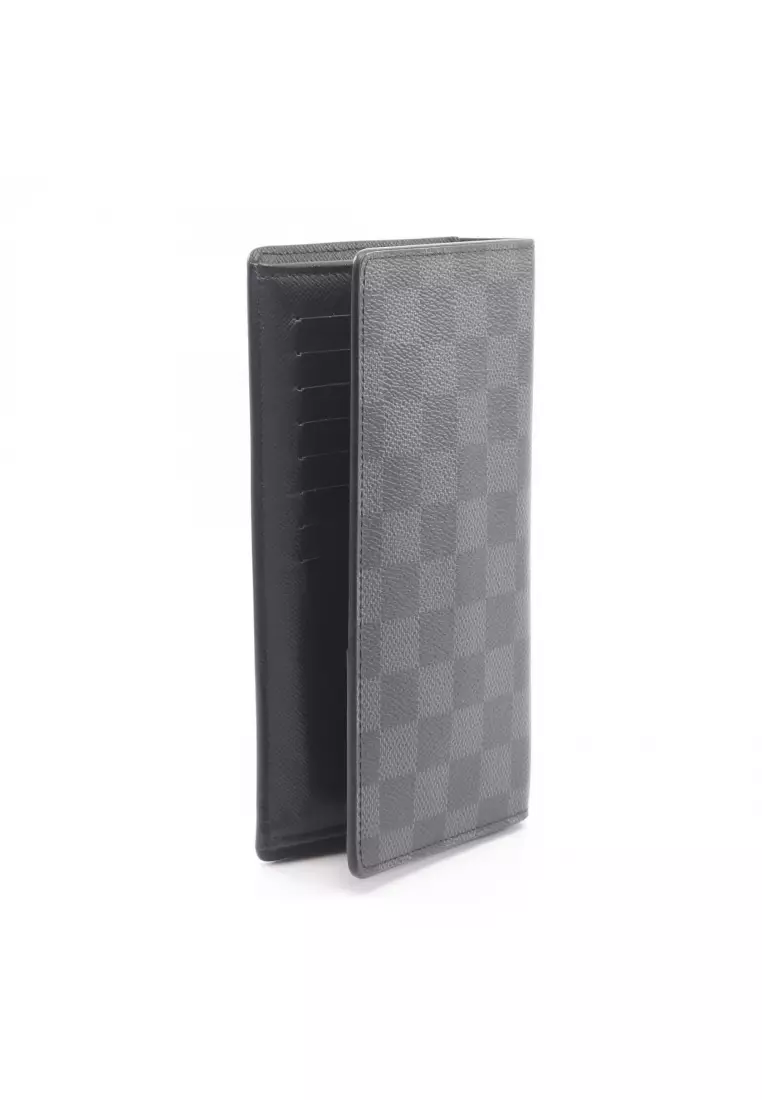 Pre-Loved Louis Vuitton Portefeuil Brother Damier Graphite Bi-fold Long Wallet PVC leather black