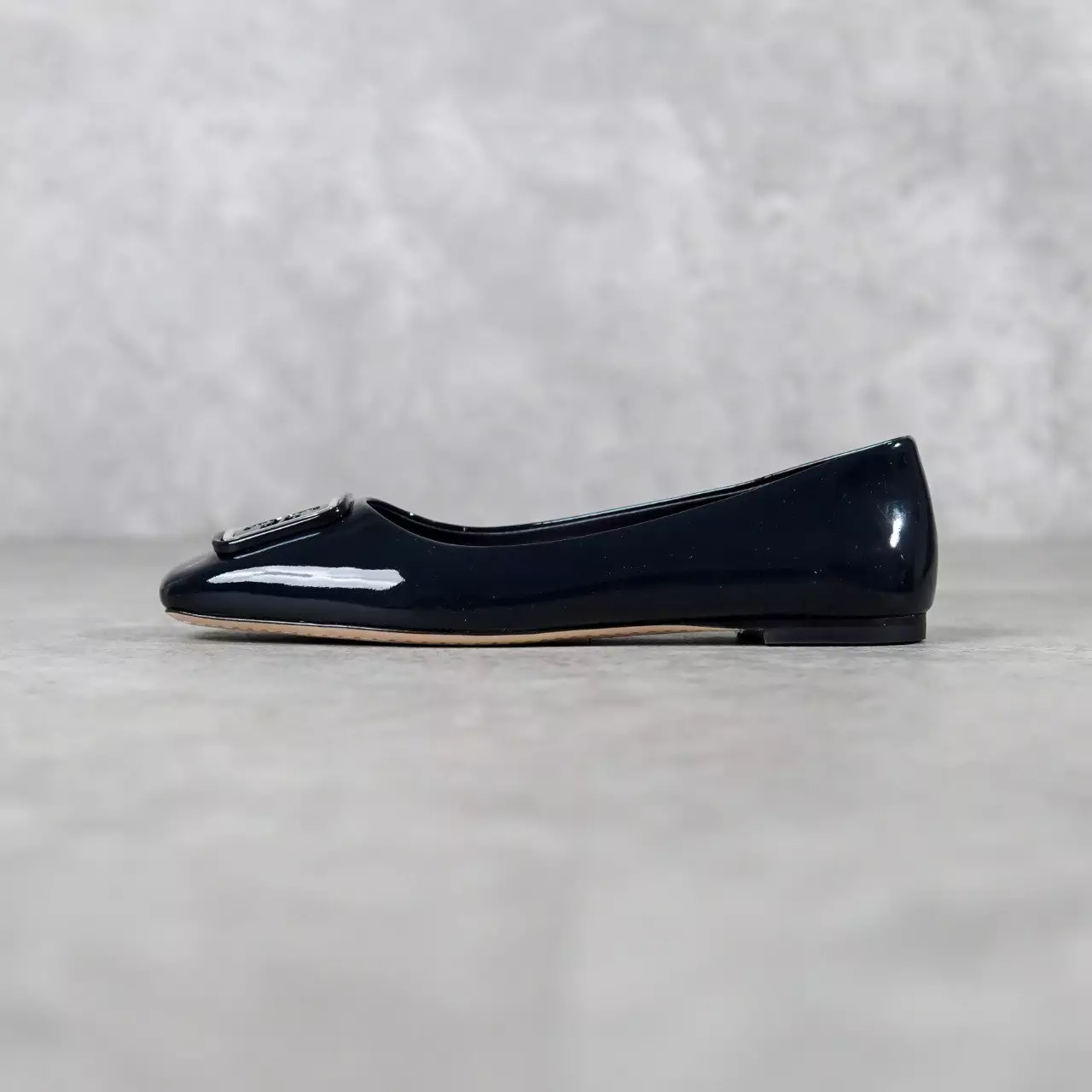Sepatu TORY BURCH GEORGIA BALLET SHW BLACK PATENT LEATHER FLAT SHOES 100% ORIGINAL
