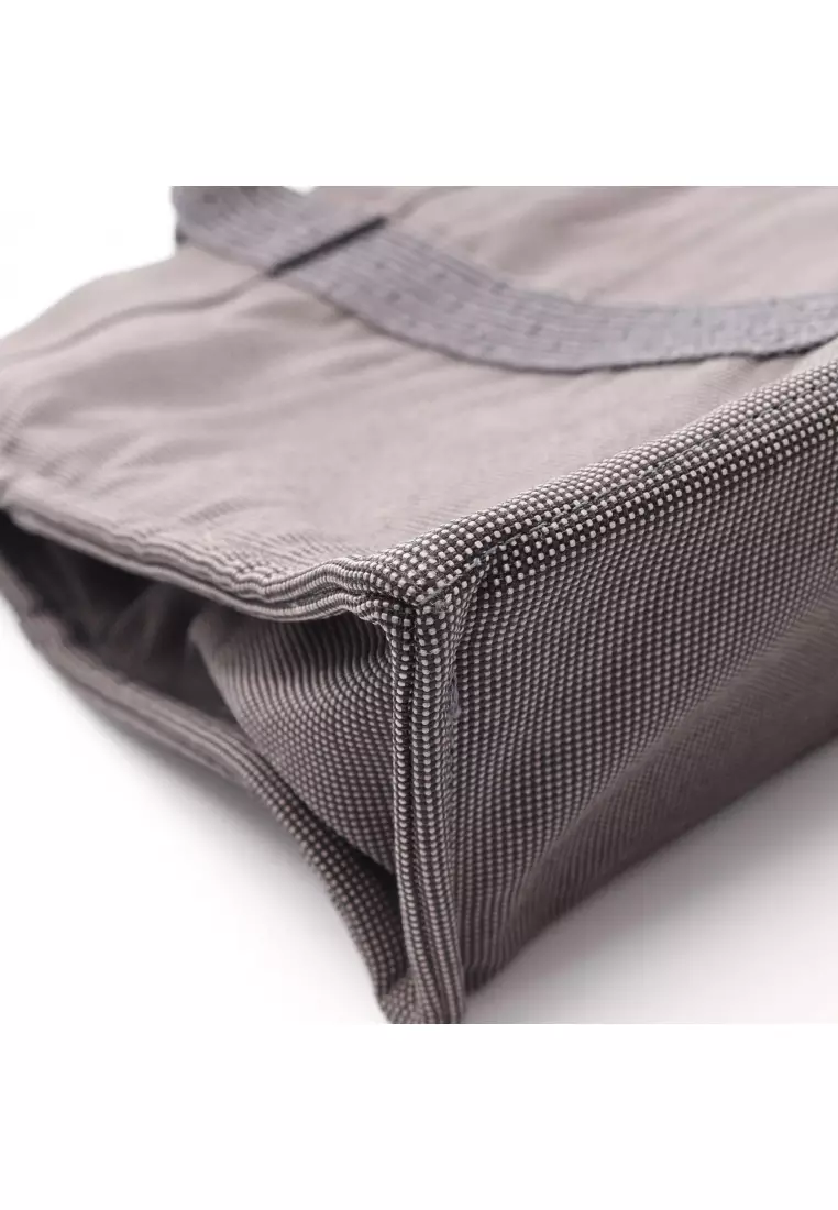 Pre-Loved Hermès Yale Line MM Handbag tote bag nylon canvas Dark gray silver hardware