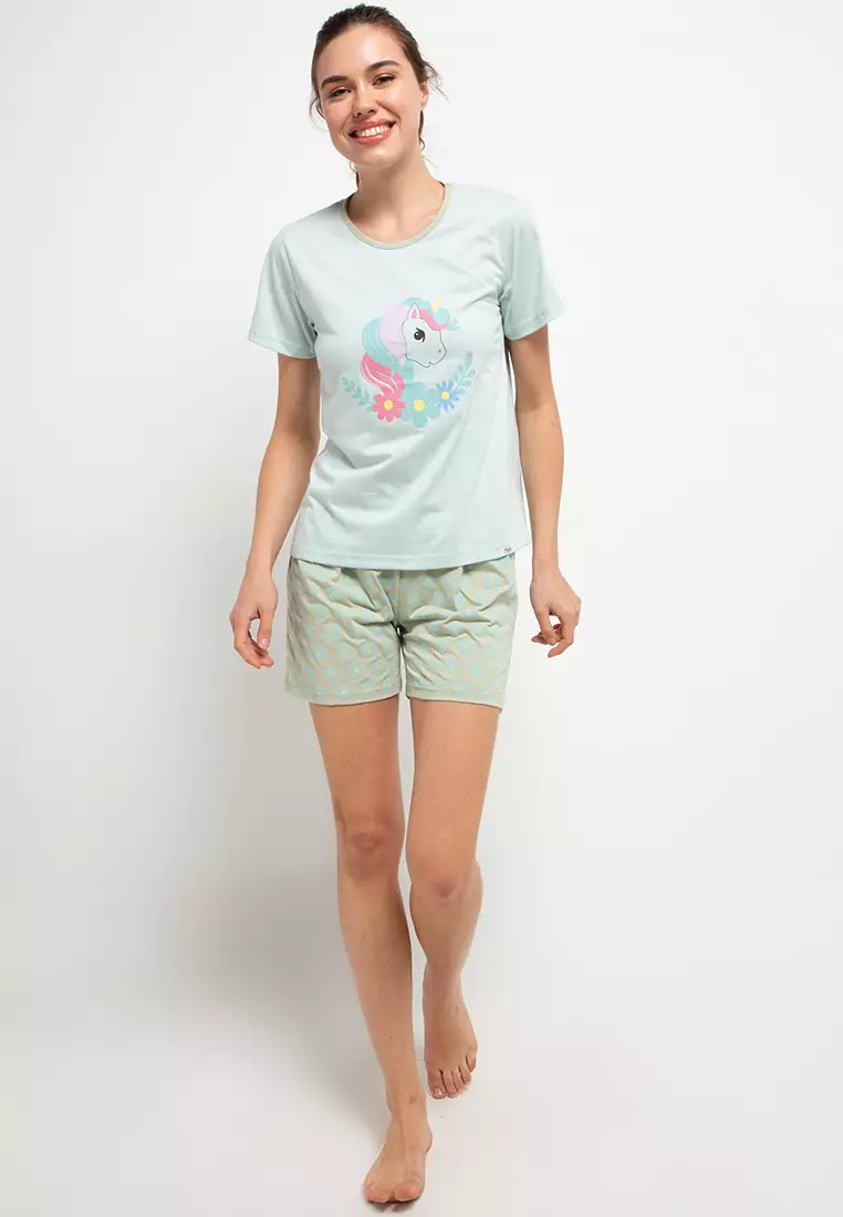 Pyjama Pijama Short Sleeve Short Pants Sleepwear