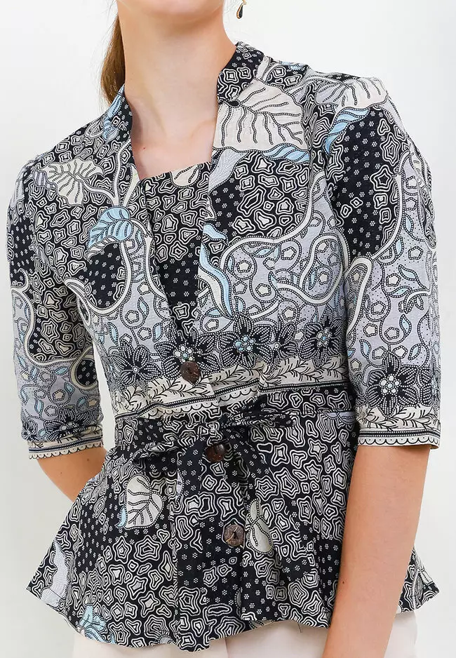 Blouse Batik Daun Waru