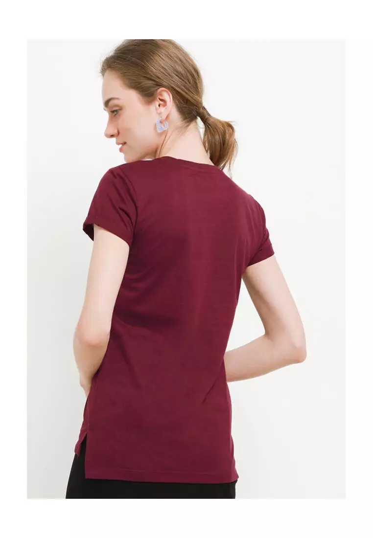 Kaos Wanita Manhattan Maroon