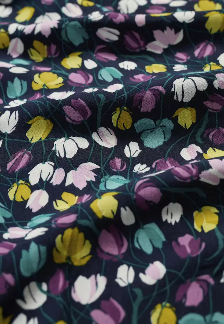 Seasalt Cornwall Multi Marsh Violet Short Sleeve Empire Line Dress