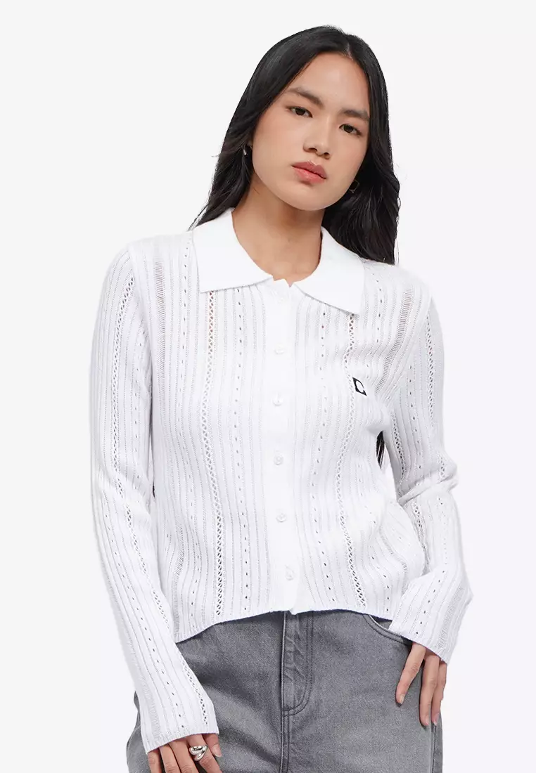 Jual COLORBOX Button Up Embroidery Knit Top Original 2025 | ZALORA ...