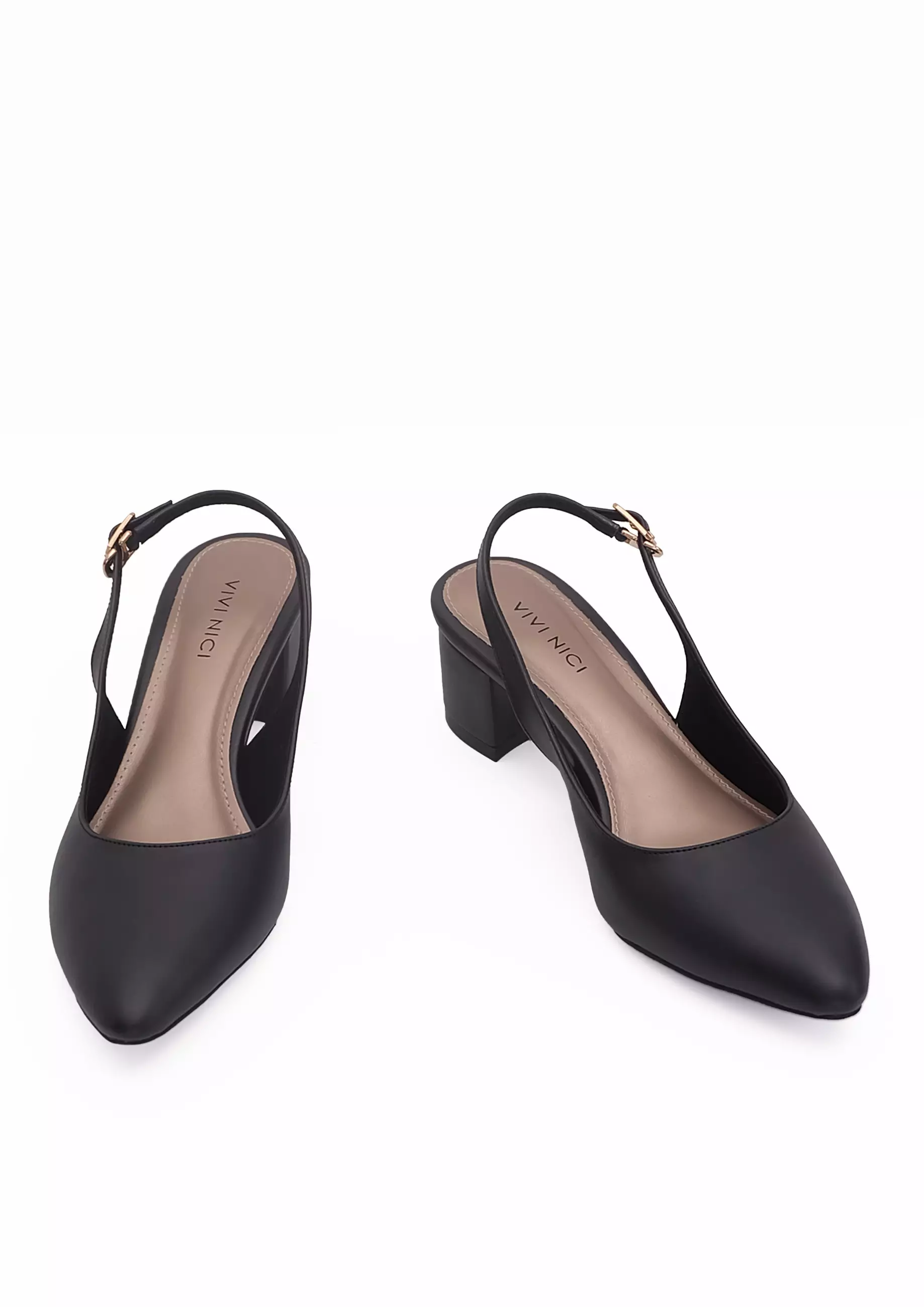 VIVI NICI - Selena Sepatu Sandal Mules Hak 5 cm Black Solid