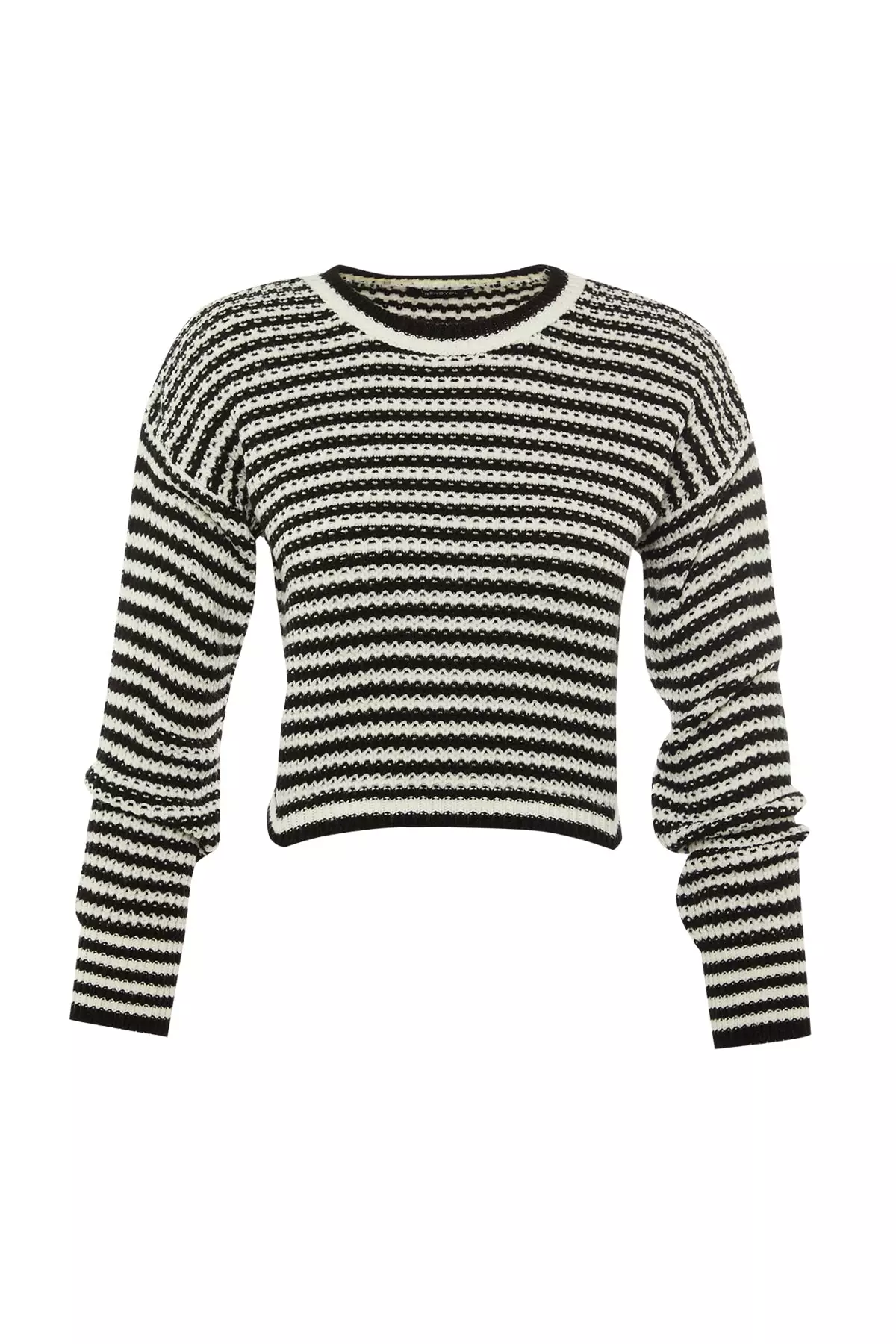 Crop Crew Neck Knit Sweater