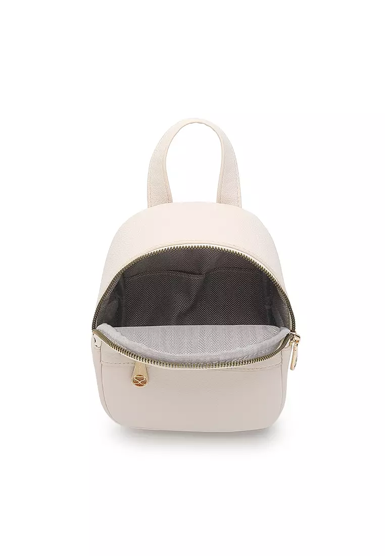Women's 2-Way Backpack / Crossbody Bag / Sling Bag (Tas Ransel Wanita & Tas Punggung Wanita / Tas Selempang Wanita) - Krem