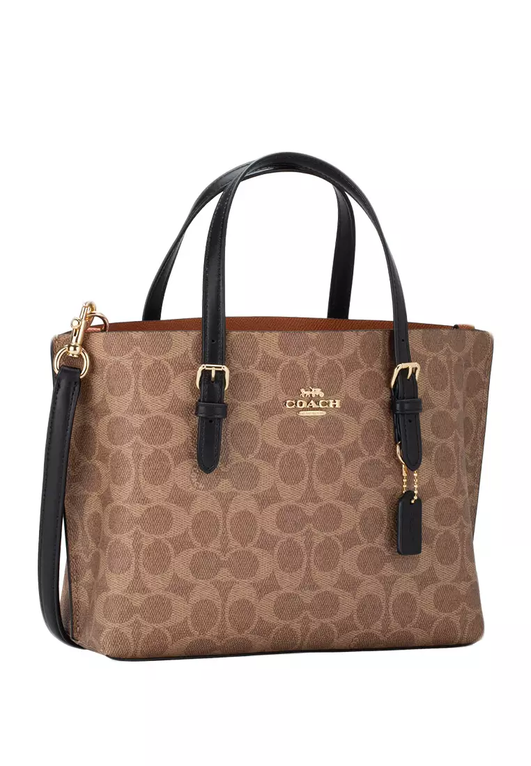 Mollie Tote 25 In Signature Canvas - Brown - Black