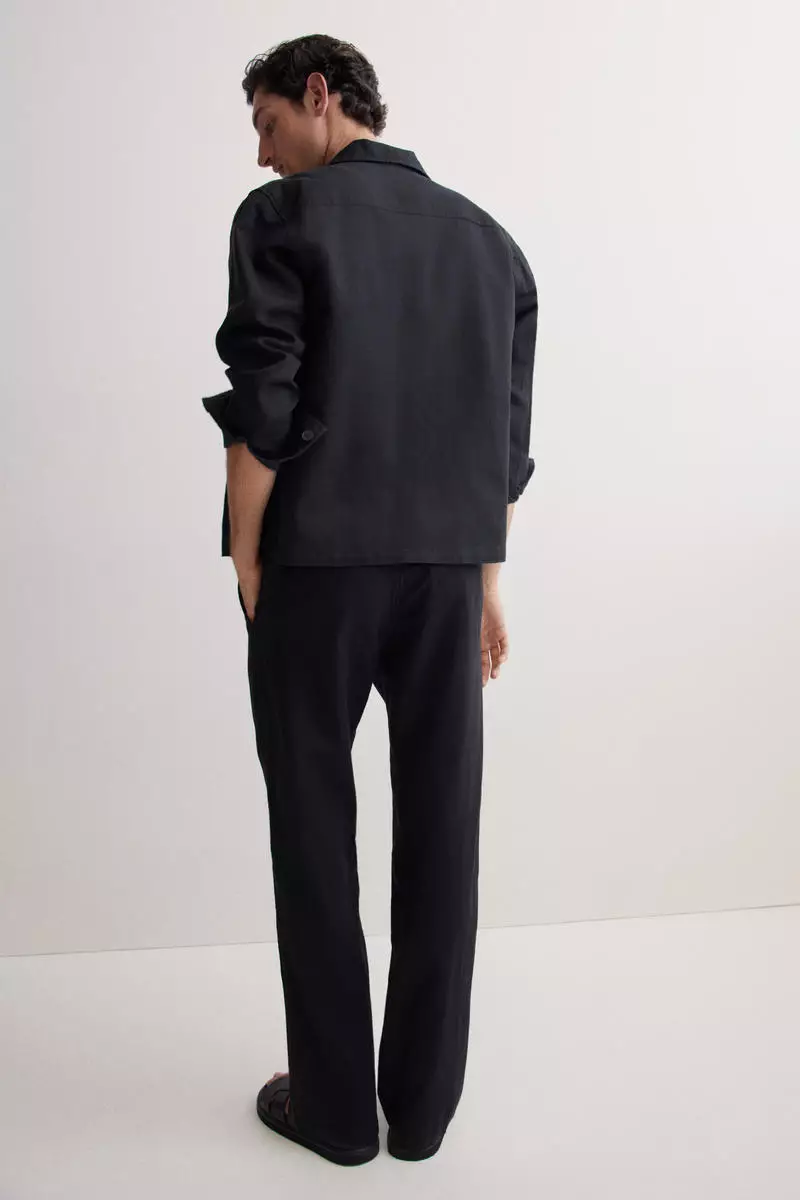 Regular Fit Linen-blend trousers