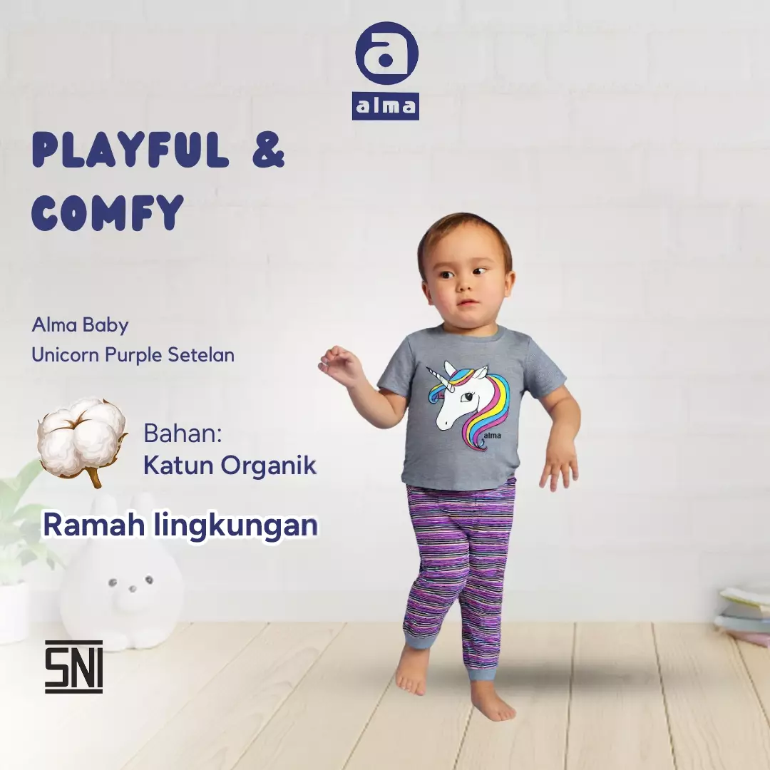 Alma Baby Set Unicorn setelan anak unisex