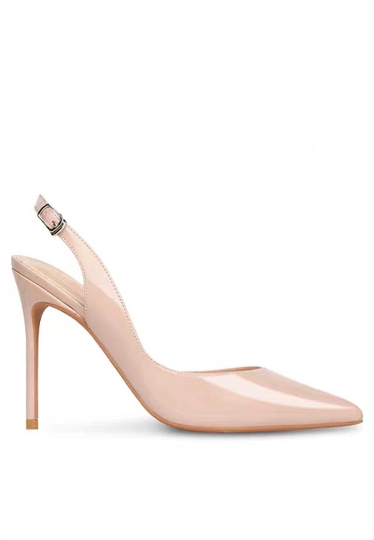 10CM Patent Leather Slingback High Heels LJX07-q