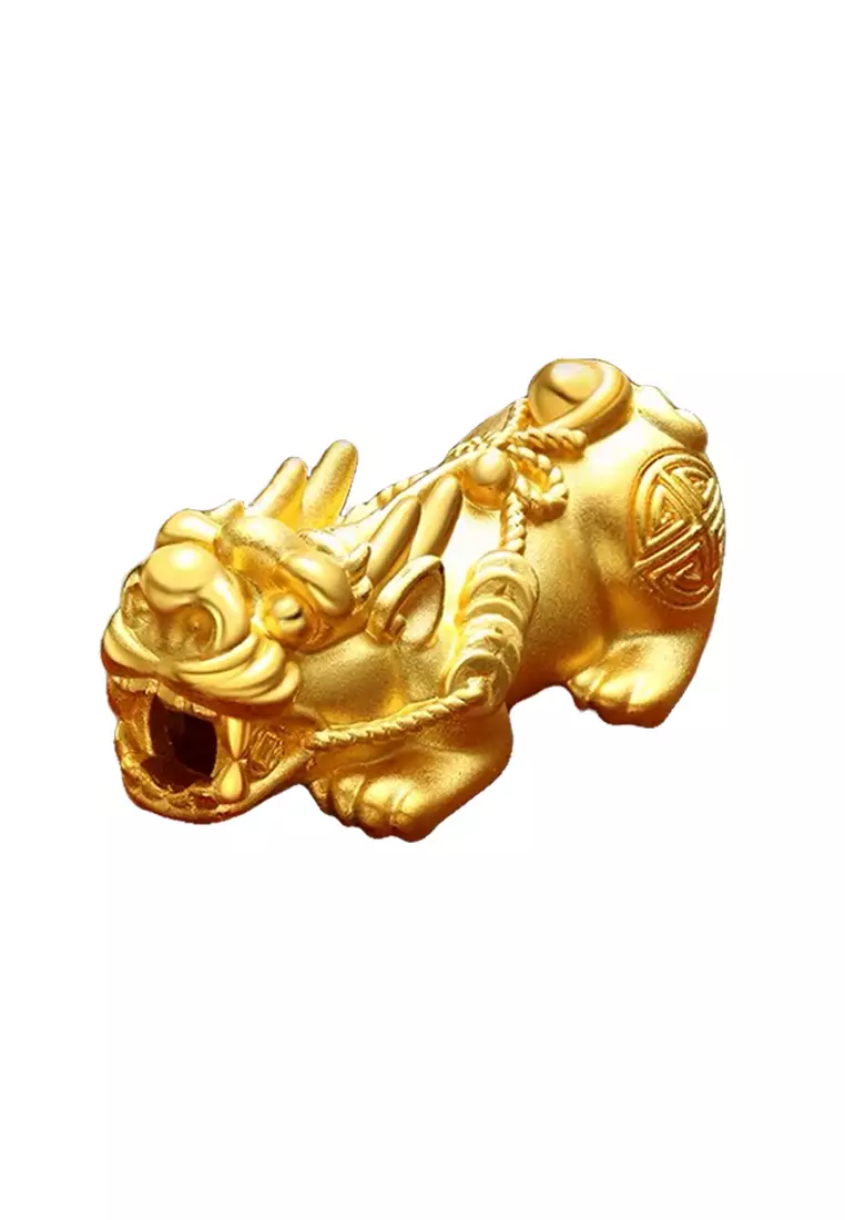 [SPECIAL] LITZ 999 (24K) Gold Mini Pixiu with Black Agate Ring