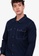 ZALORA BASICS navy Linen Blend Contrast Stitch Shirt 6A5B6AADCC6A1FGS_3