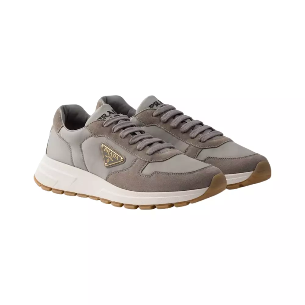 Prax 01 Re-Nylon and Suede Sneakers Steel Gray