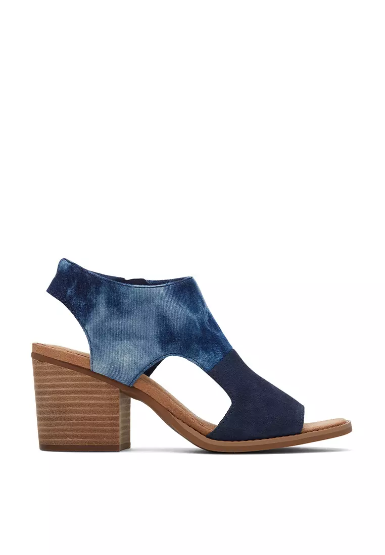 Discount on Toms  shoes - SKU: Sandals Eliana Women - Navy Suede Washed Denim