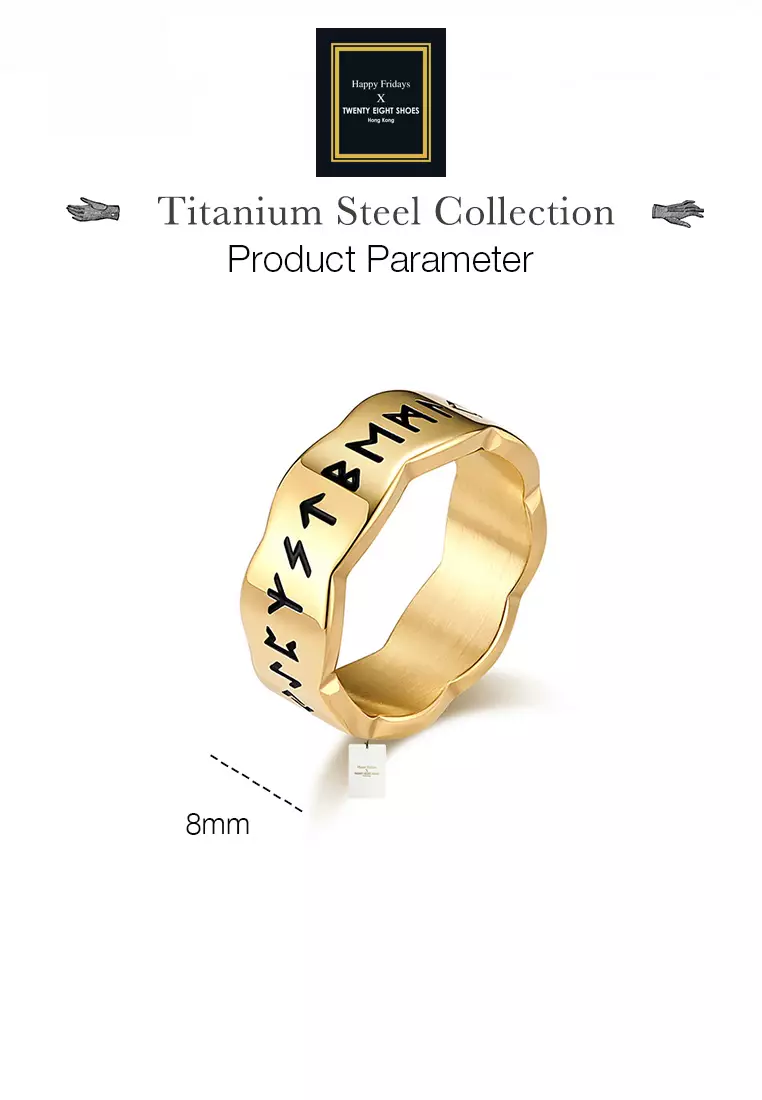 Titanium Steel Runes Ring JW QF-JZ822