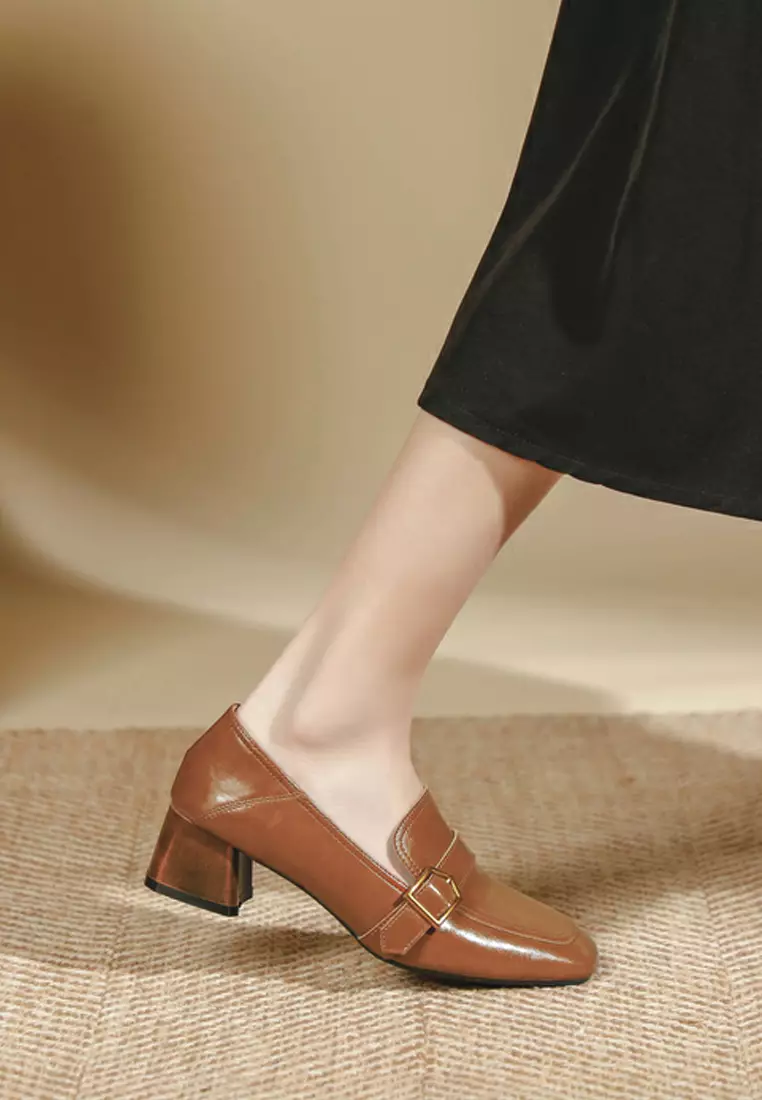 4CM Buckle Leather Loafer TE6988-5