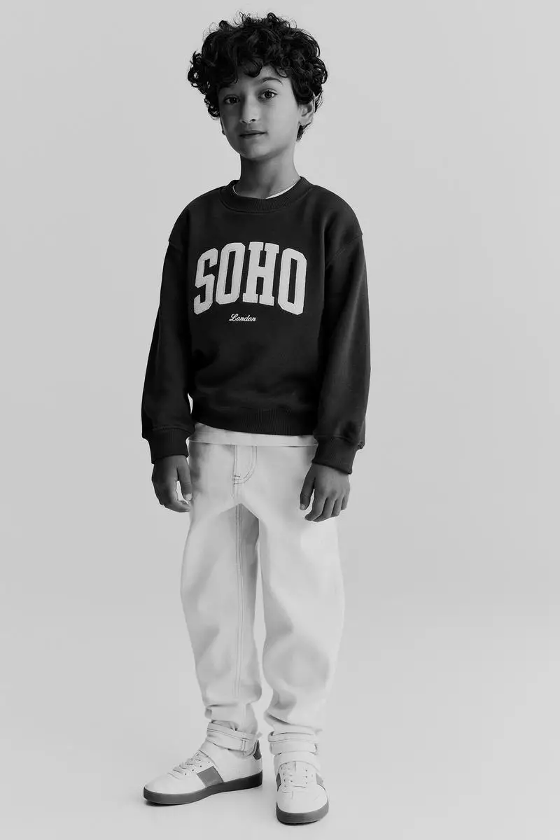Printed crew-neck sweatshirt