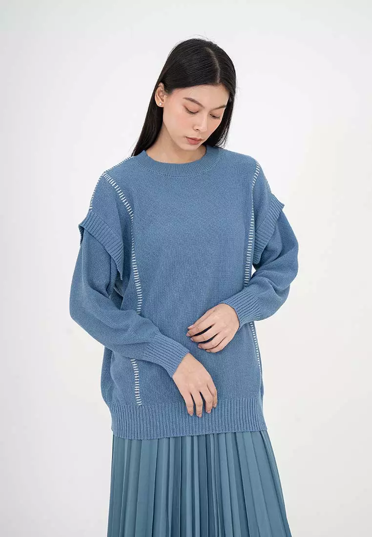 Earth Music & Ecology - Jura Contrast Stitch Knit