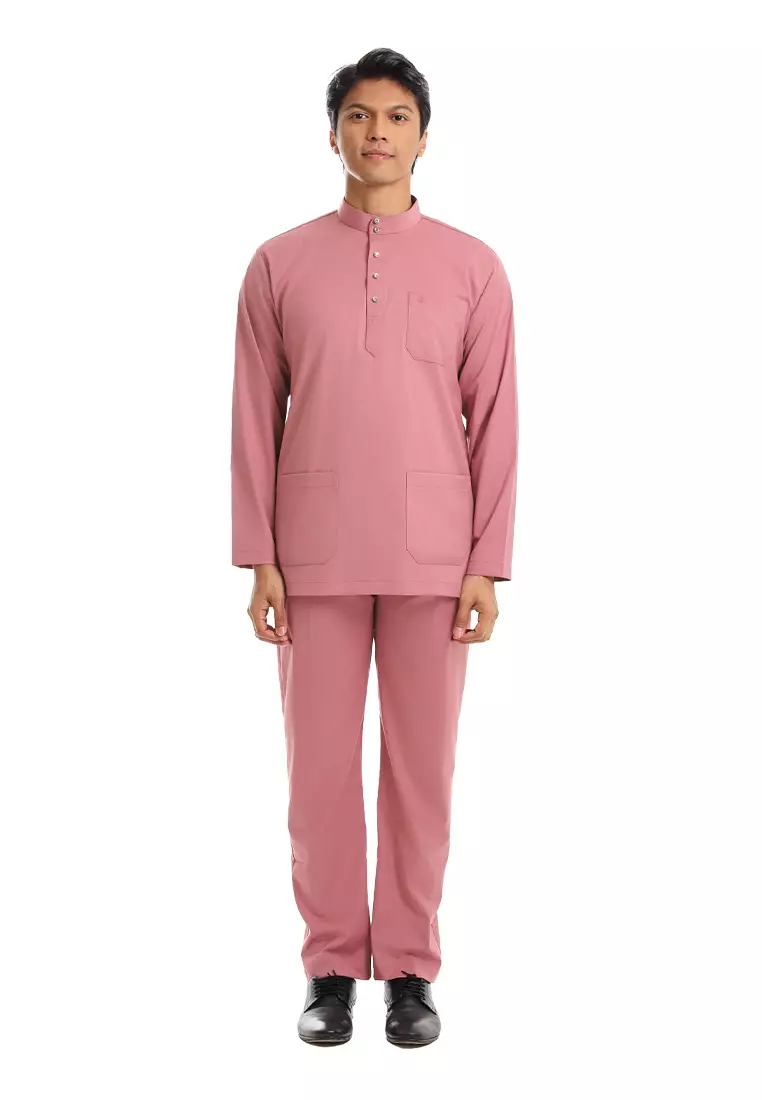Forest x Hatta Dolmat Baju Melayu Cekak Musang Dewasa - BM24104-59LotusPink