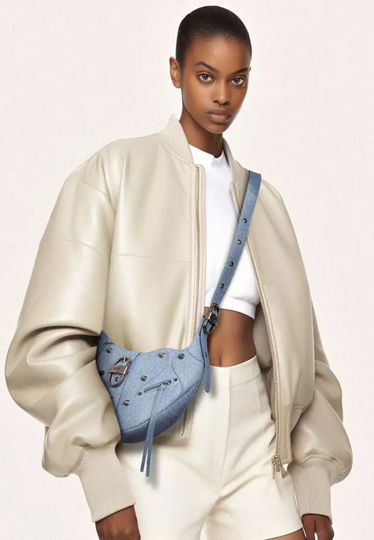 JW Pei Tessa Denim Effect Shoulder Bag - Blue