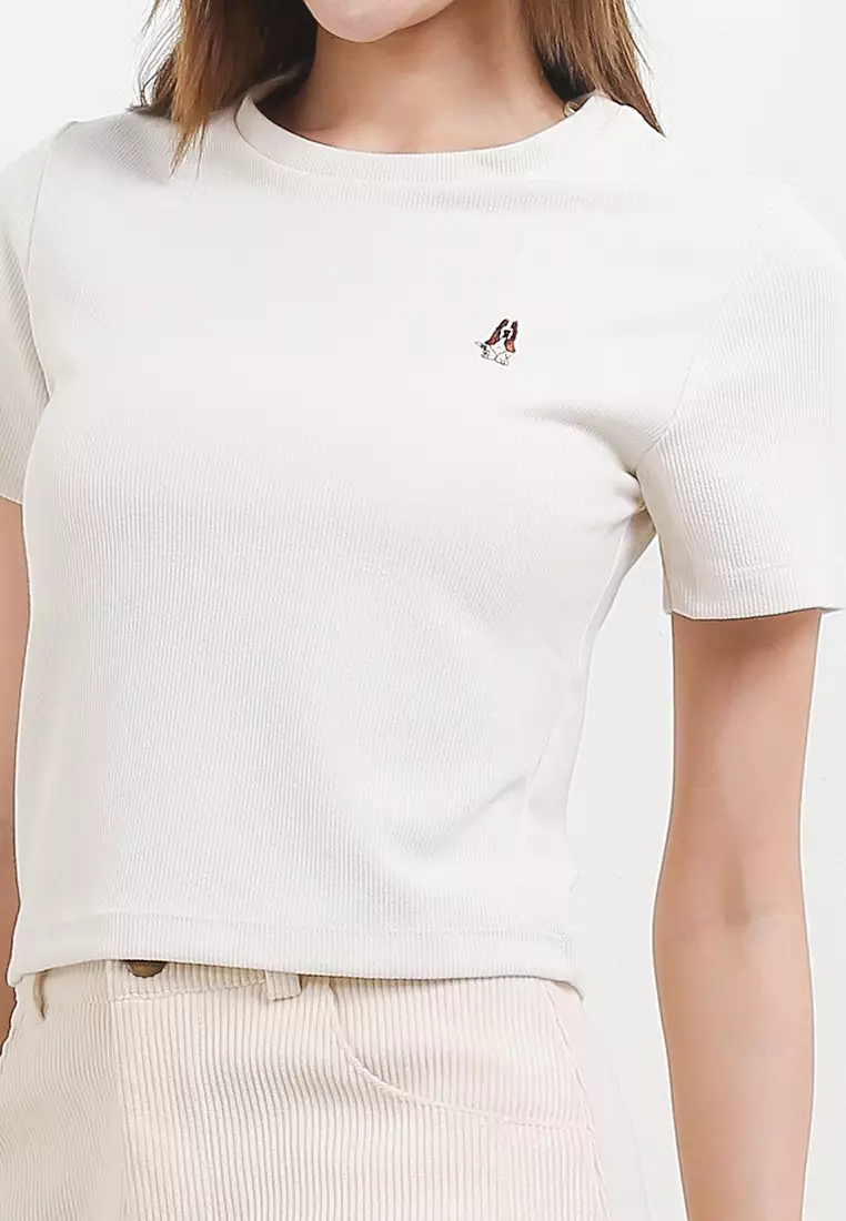 Hotty Ts Crop Ribbed Tee