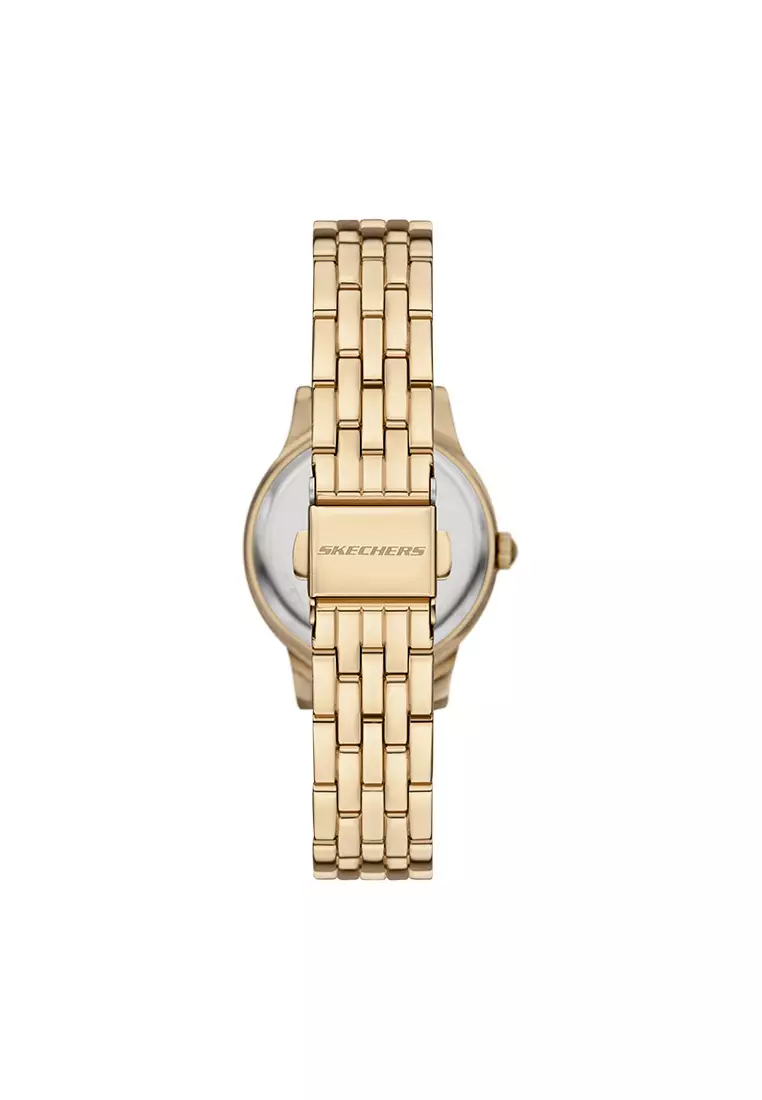 Rainbow Crystal Set Gold Alloy Bracelet Analog Watch SKC-SR9149