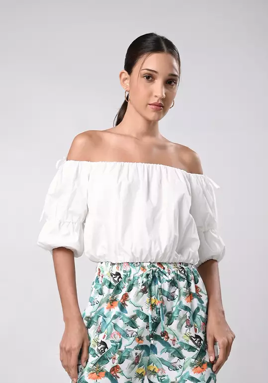 Dallas Short Sleeve Offshoulder Top