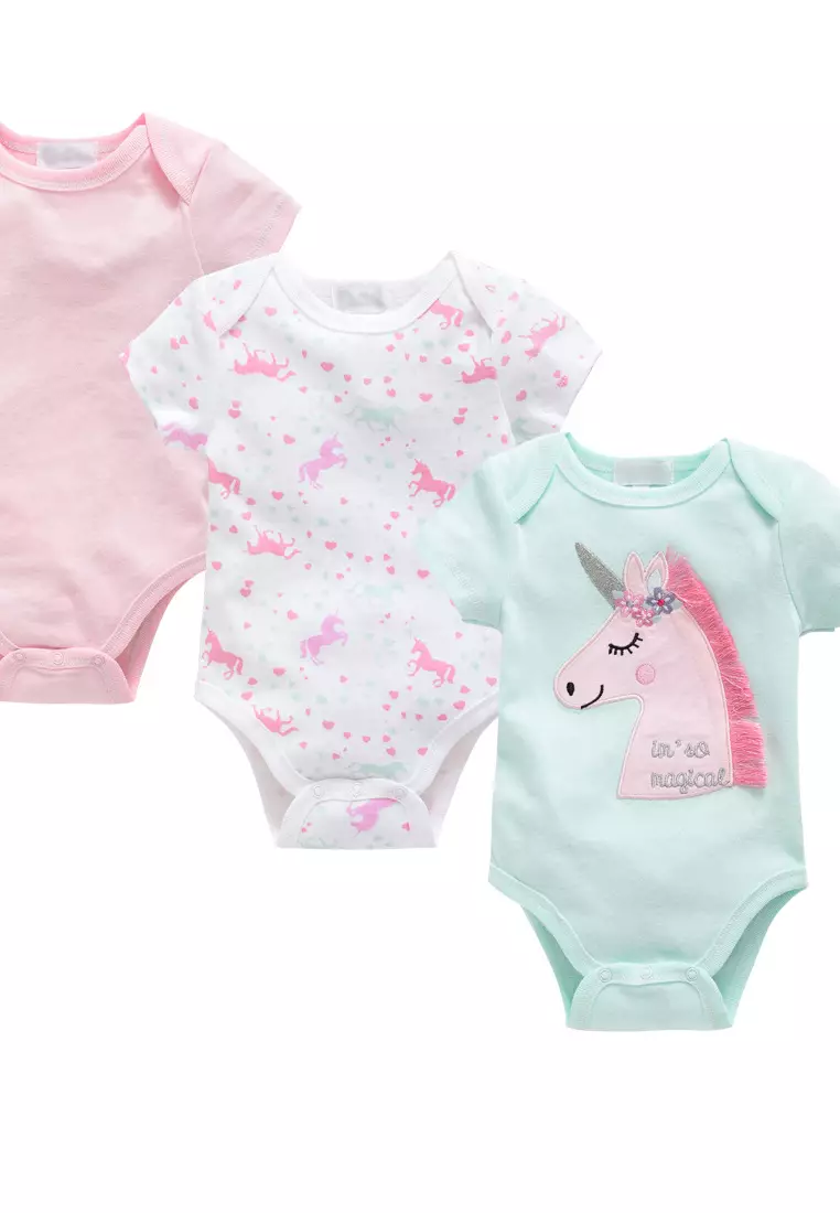 Set of 3 - Baby Summer Short Sleeve Bodysuit