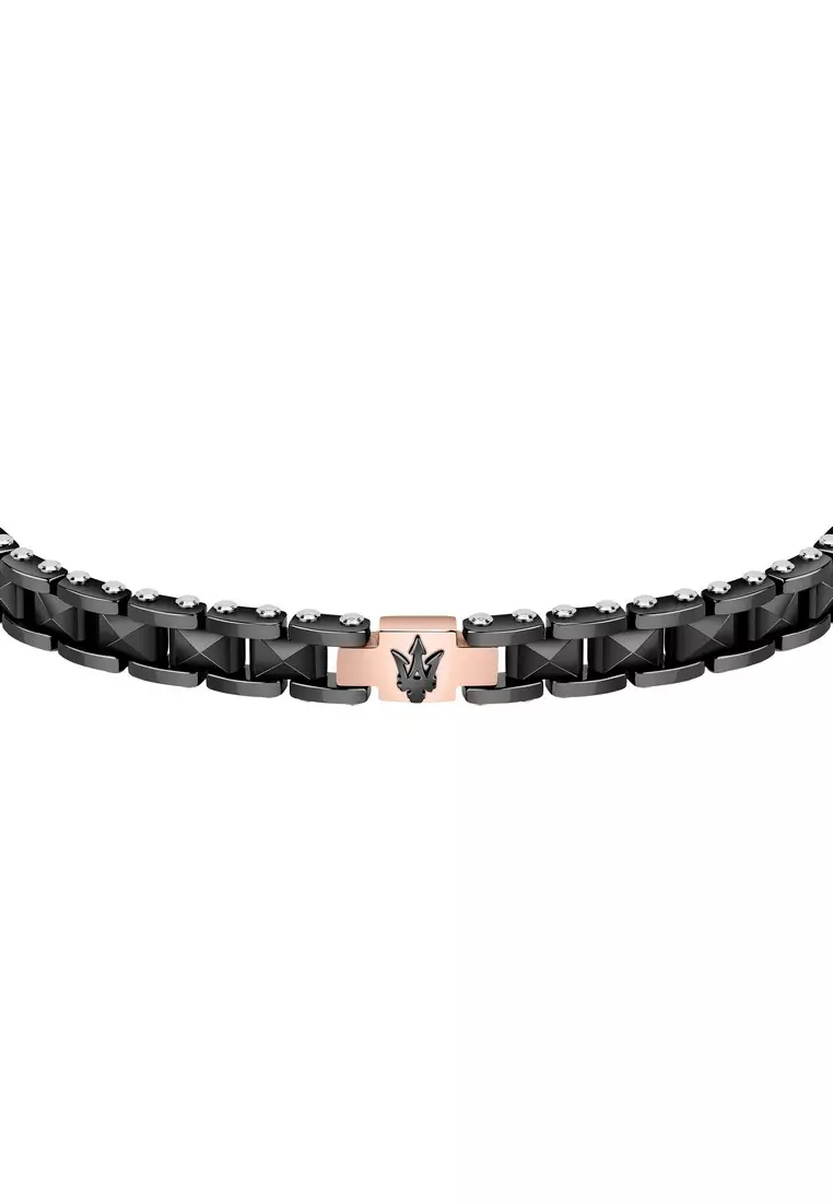 Maserati Jewels 21.5cm Men's Stainless Steel Ceramic Bracelet JM422ATZ13 (Adjustable)