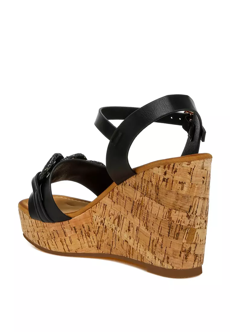 Wedges Gesper Pin Rantai Bantalan Warna Hitam
